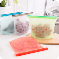Factory cheap price high quality reusable silicone food bag 1500ml large size storage silicone food bag for kitchen