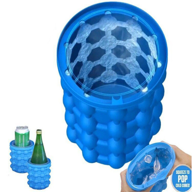 2018 18 World Cup The Revolutionary Wine Cooler Ice Container Barrel Kitchen Bar Ice Dining Bar Space Saving Storage Tools Ice Cube Maker Genie Silicone Ice Bucket 
